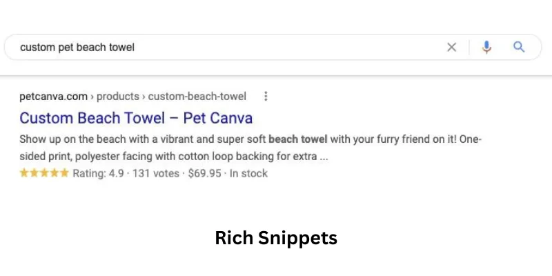 Example of rich snippets