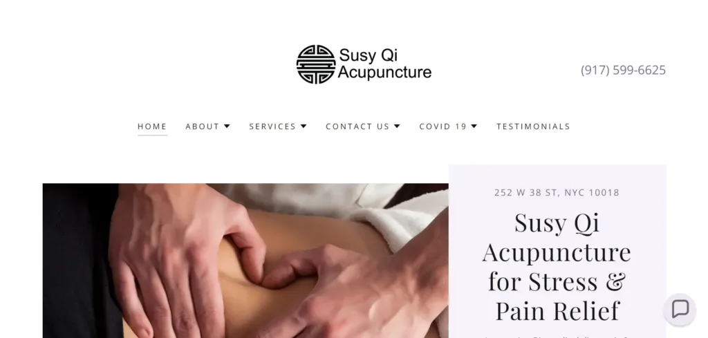 Screenshot of Acupuncturist Website Design Example #4 (Susy Qi Acupuncture website)
