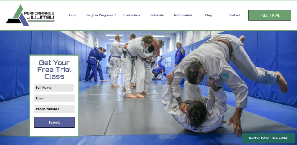 Website design example: Jiu Jitsu