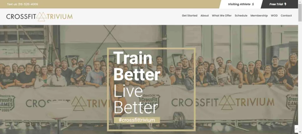 Crossfit Trivium  fitness website design