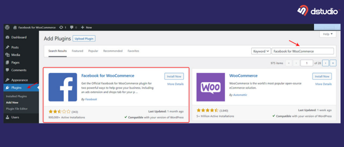 showing how to install facebook for woocommerce 