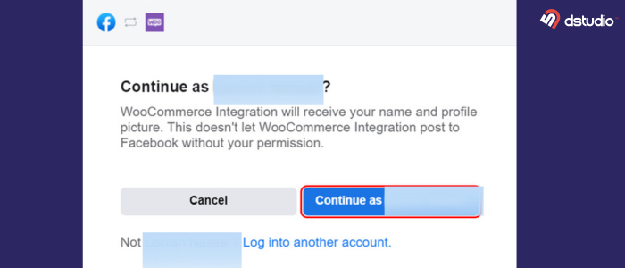 showing login option for facebook to connect with woocommerce store